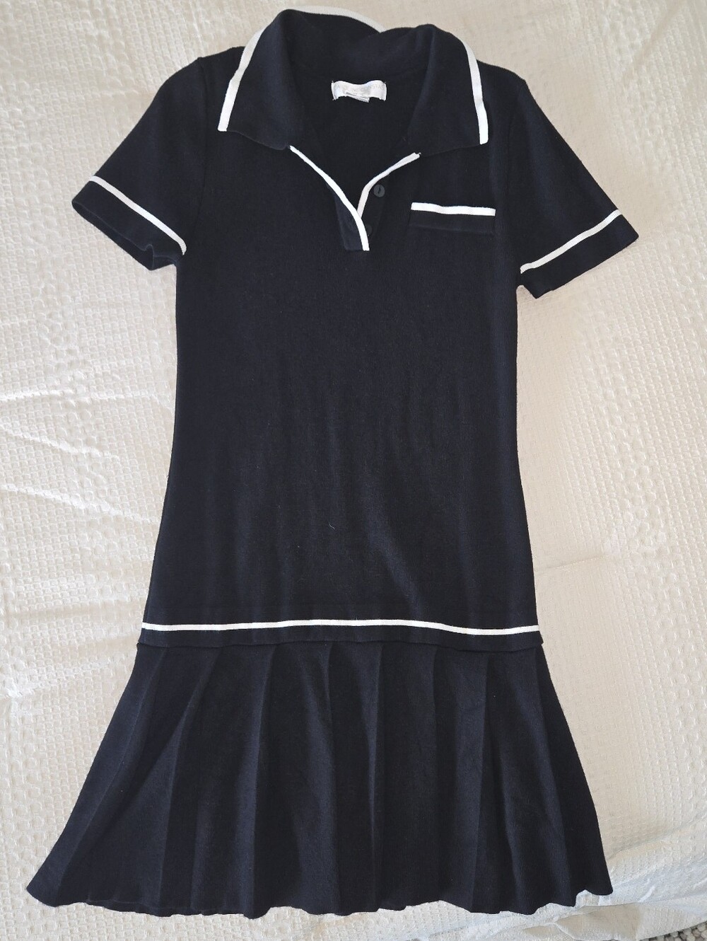 Caroline Constas Black & White Knit Polo Mini Dress – Size S